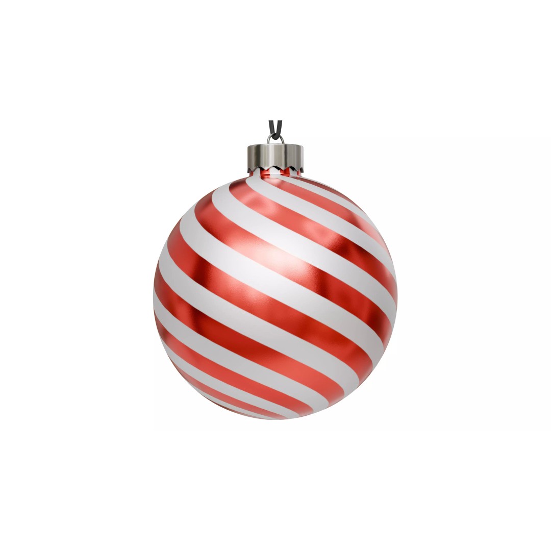 Christmas Ball 3D Model – Low Poly Ornament Collection, FBX, OBJ - View 9