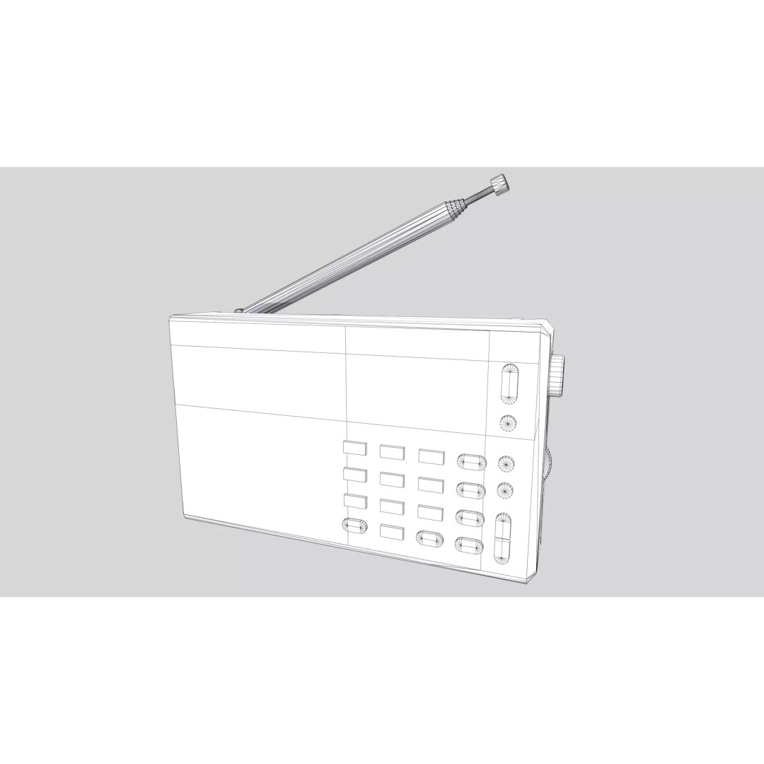Low-Poly Radio 3D Model – Game-Ready Asset, PBR Textures, FBX, OBJ