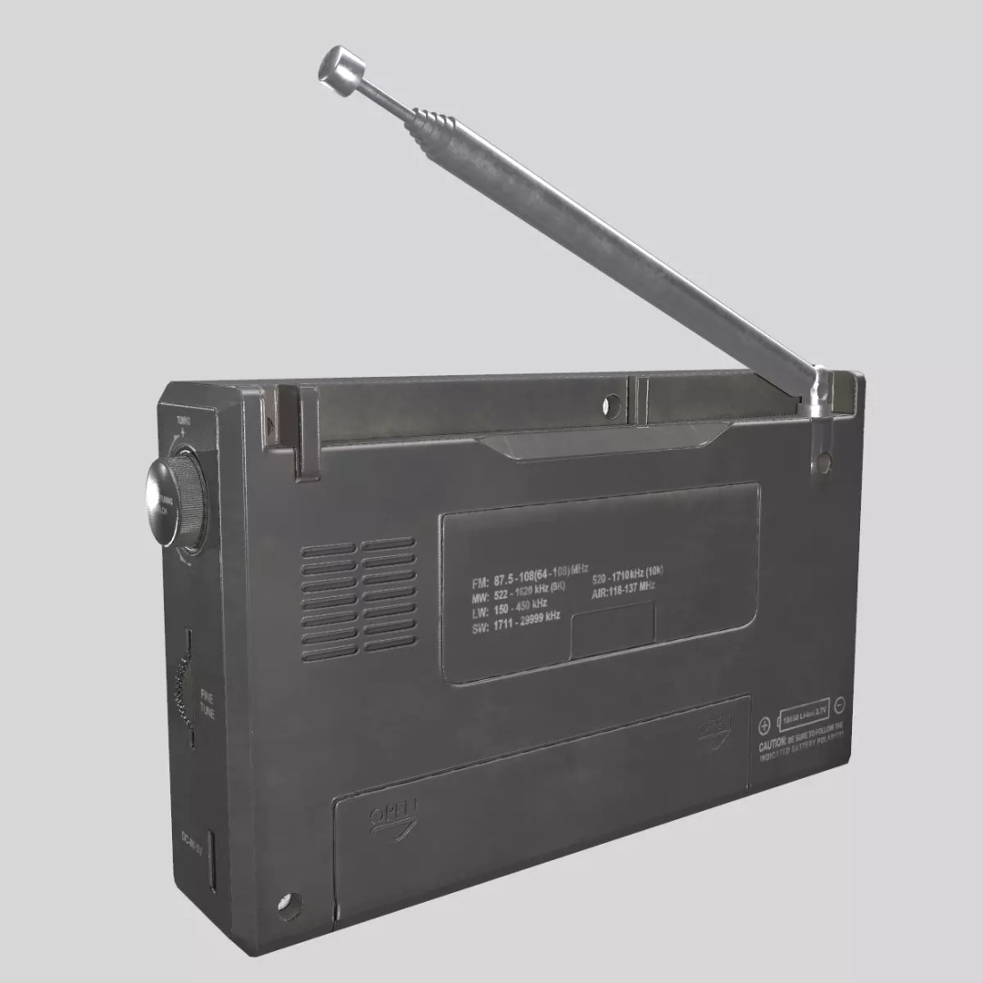 Low-Poly Radio 3D Model – Game-Ready Asset, PBR Textures, FBX, OBJ - View 10