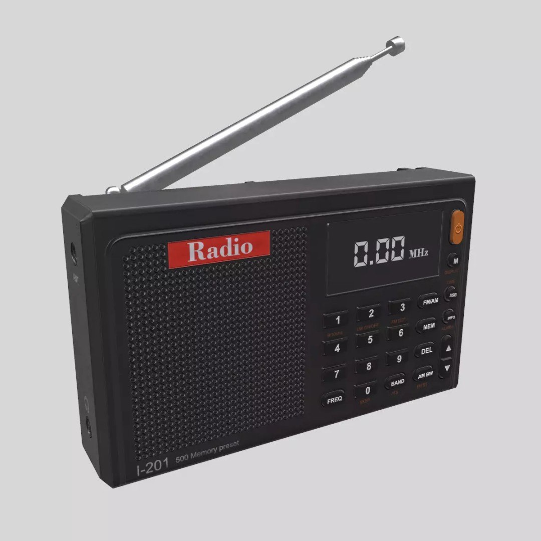 Low-Poly Radio 3D Model – Game-Ready Asset, PBR Textures, FBX, OBJ - View 2