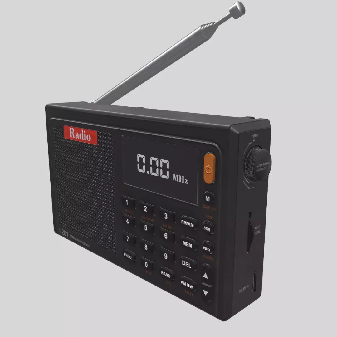 Low-Poly Radio 3D Model – Game-Ready Asset, PBR Textures, FBX, OBJ - View 3