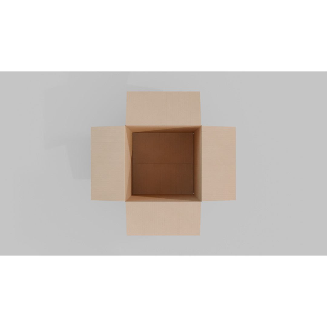 Deep Storage Cardboard Box 3D Model – Rigged Low-Poly PBR Asset, FBX - View 10