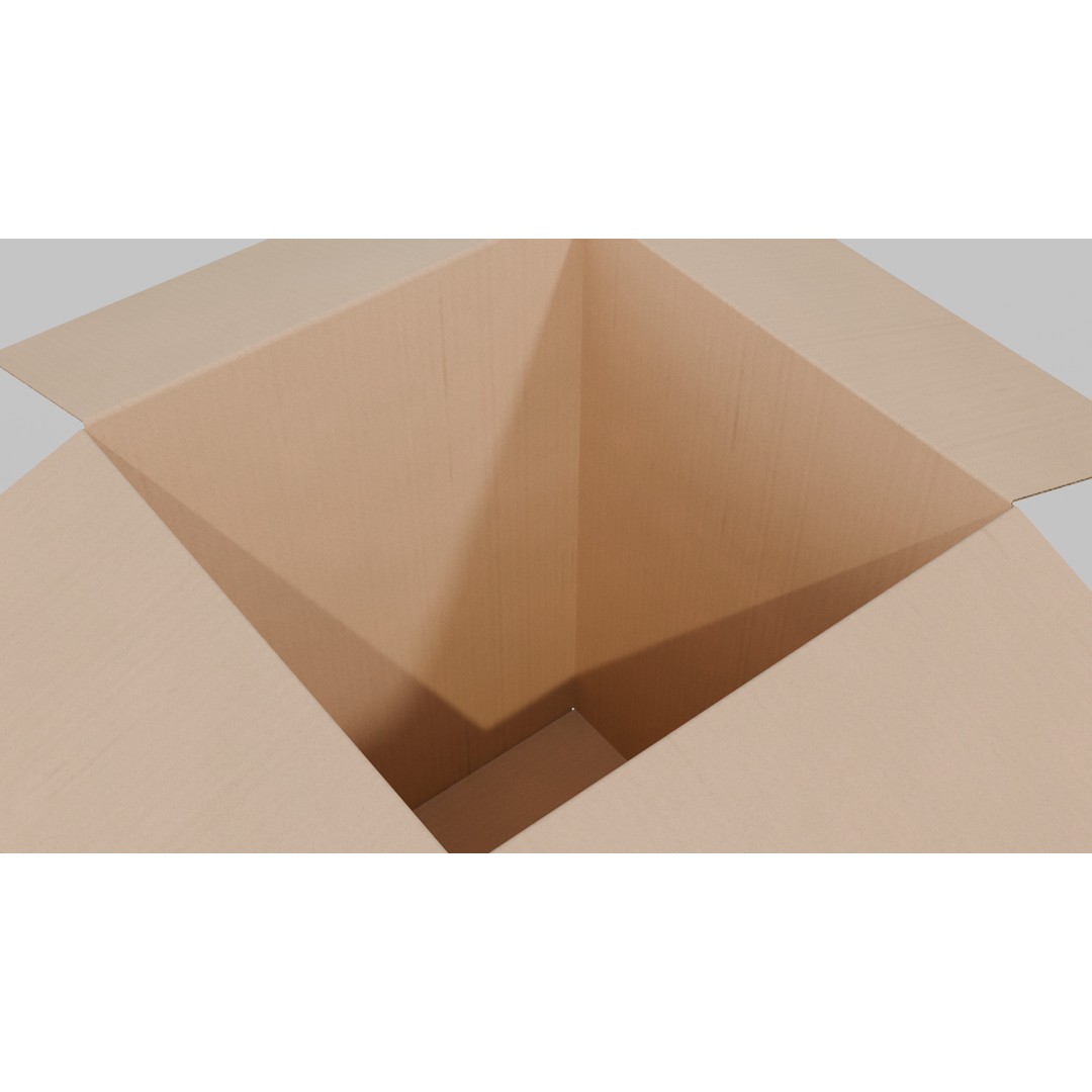 Deep Storage Cardboard Box 3D Model – Rigged Low-Poly PBR Asset, FBX - View 11