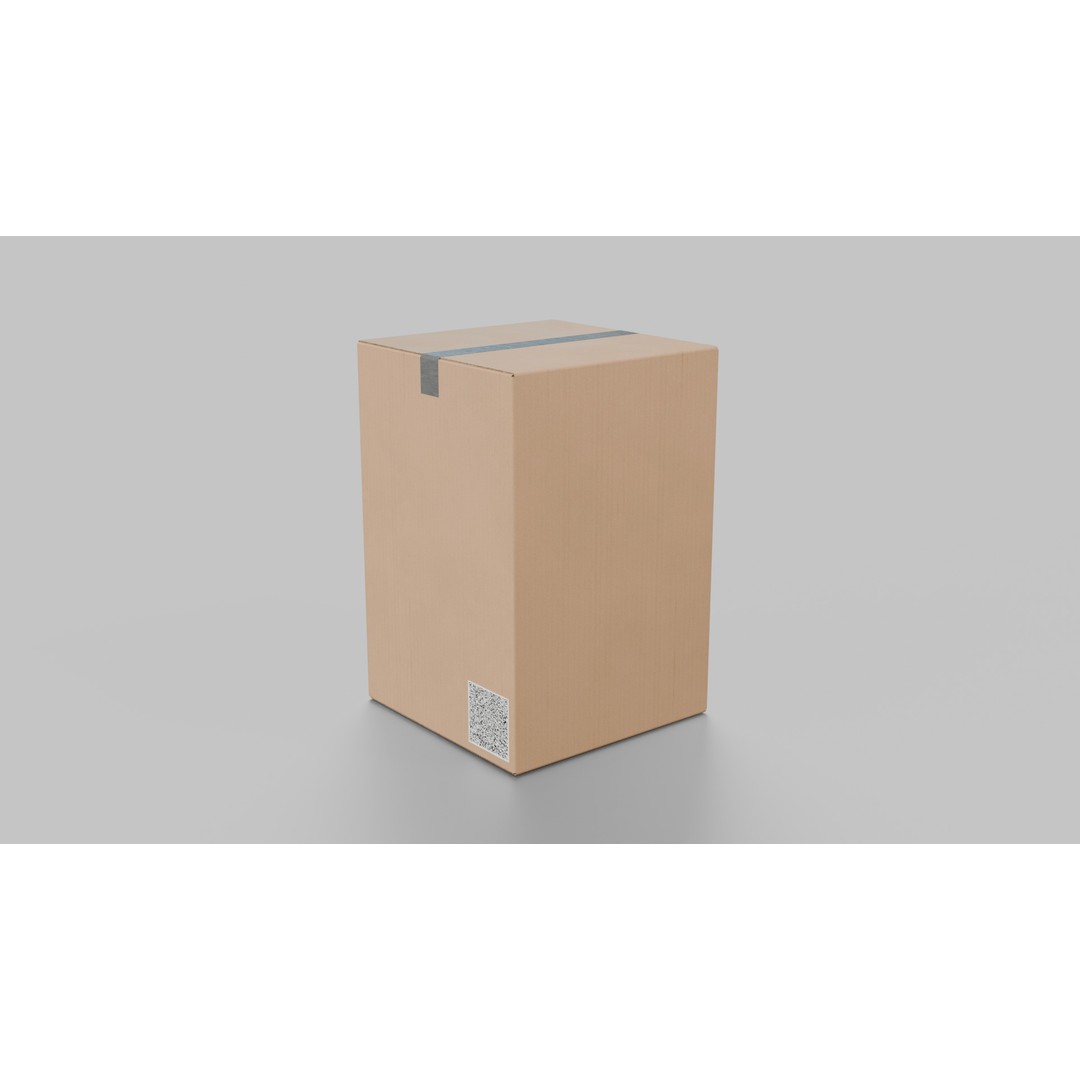 Deep Storage Cardboard Box 3D Model – Rigged Low-Poly PBR Asset, FBX - View 4