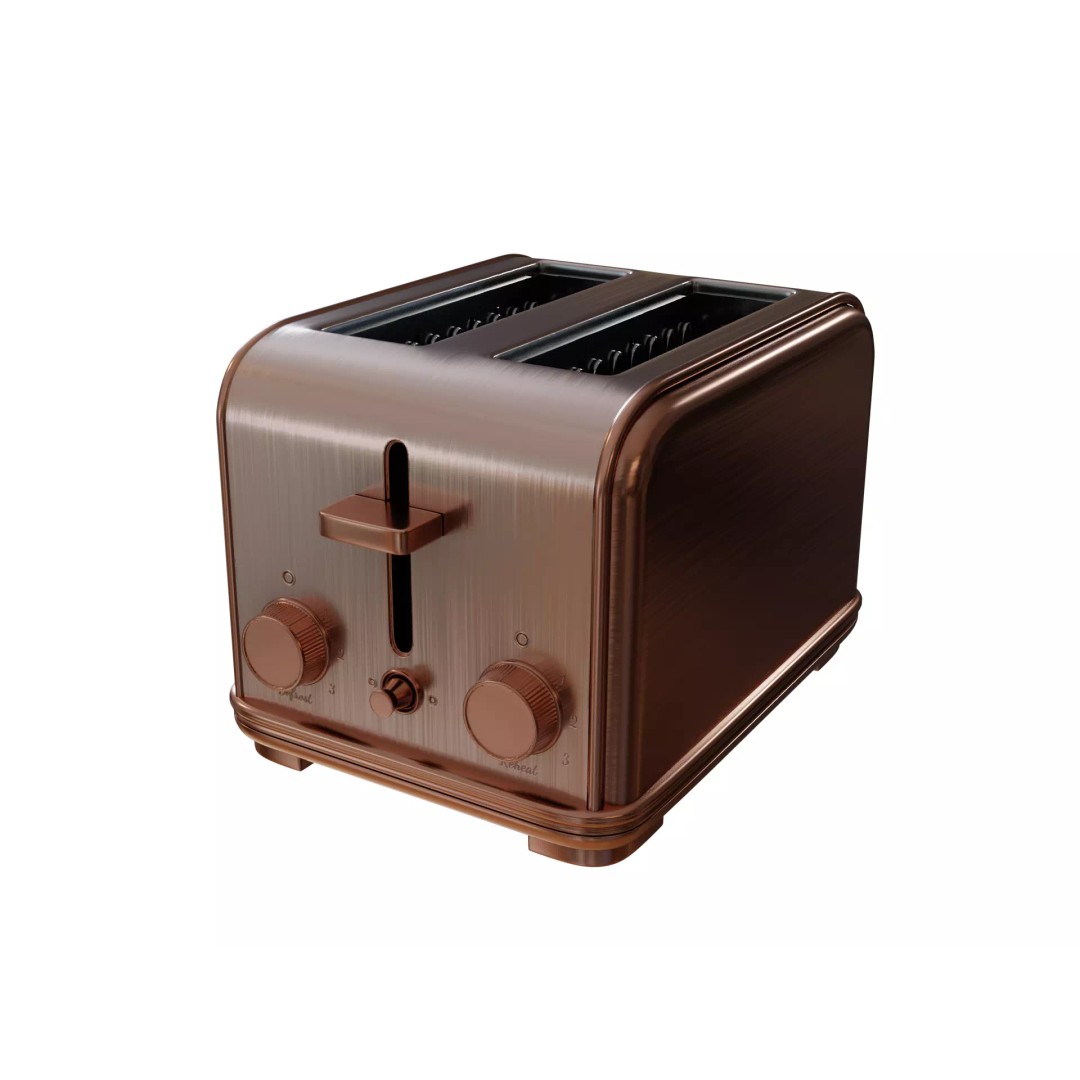 Copper Toaster 3D Model – Realistic Kitchen Gadget, FBX, PBR Textures - View 2