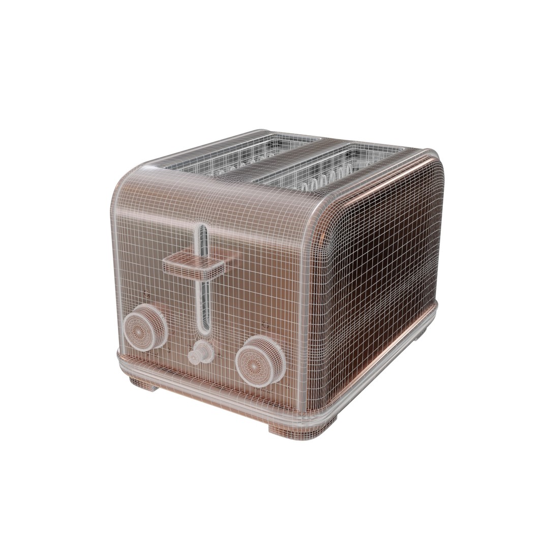 Copper Toaster 3D Model – Realistic Kitchen Gadget, FBX, PBR Textures - View 3