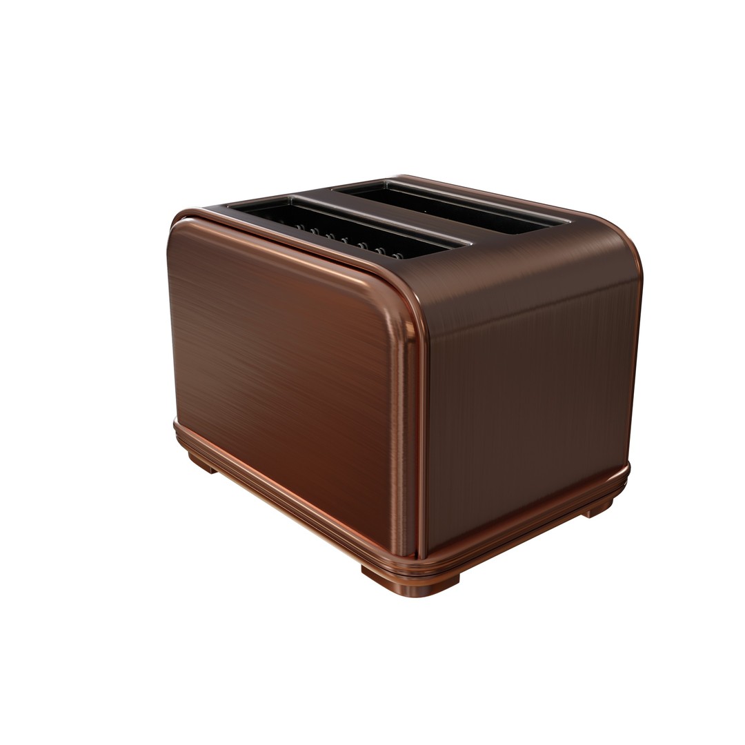 Copper Toaster 3D Model – Realistic Kitchen Gadget, FBX, PBR Textures - View 4