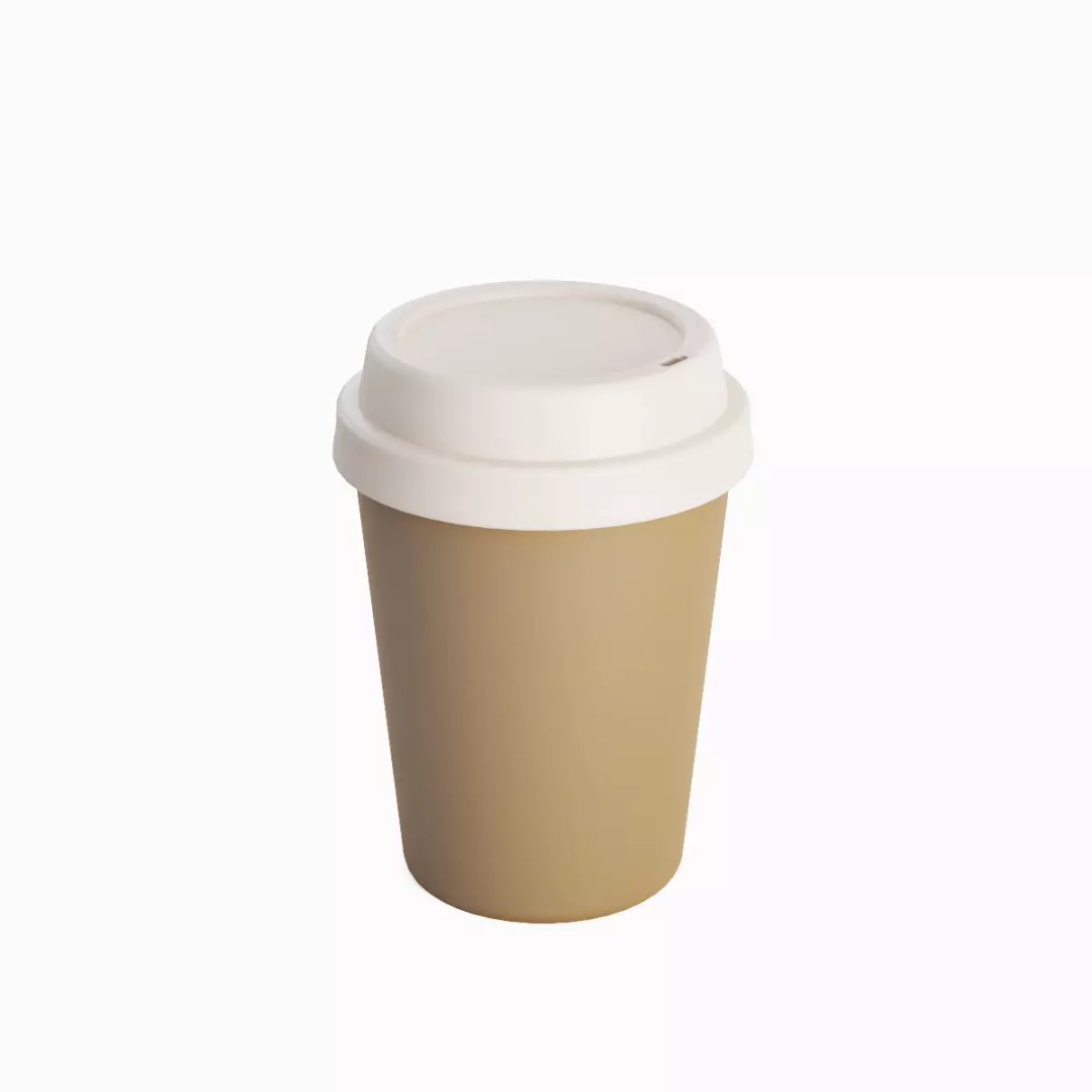 Plastic Coffee Cup 3D Model – Low Poly Game Asset, PBR Textures - View 2