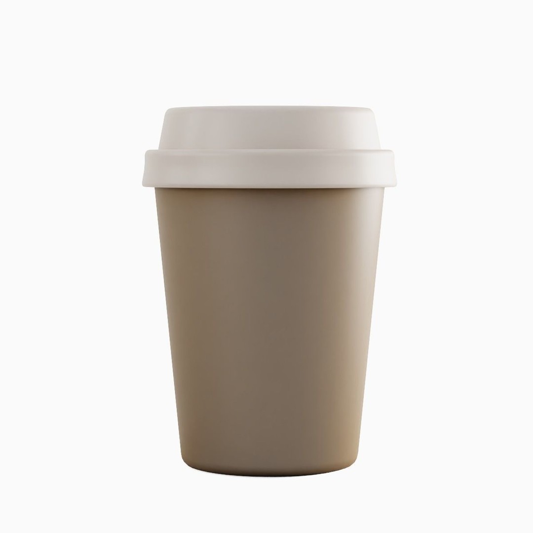 Plastic Coffee Cup 3D Model – Low Poly Game Asset, PBR Textures - View 4