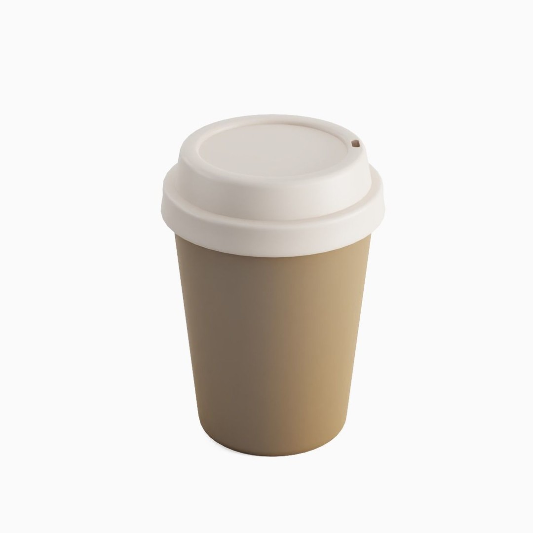 Plastic Coffee Cup 3D Model – Low Poly Game Asset, PBR Textures - View 6