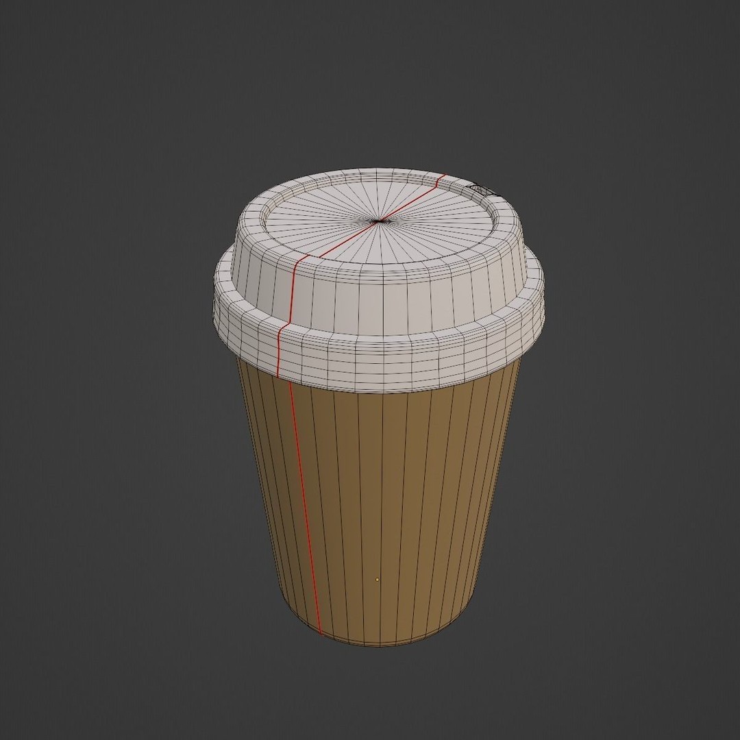Plastic Coffee Cup 3D Model – Low Poly Game Asset, PBR Textures - View 9