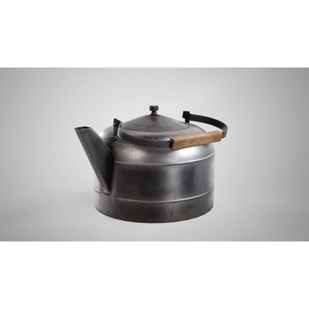 Vintage Tea Kettle 3D Model – Low Poly PBR Kitchenware, FBX, OBJ - View 5