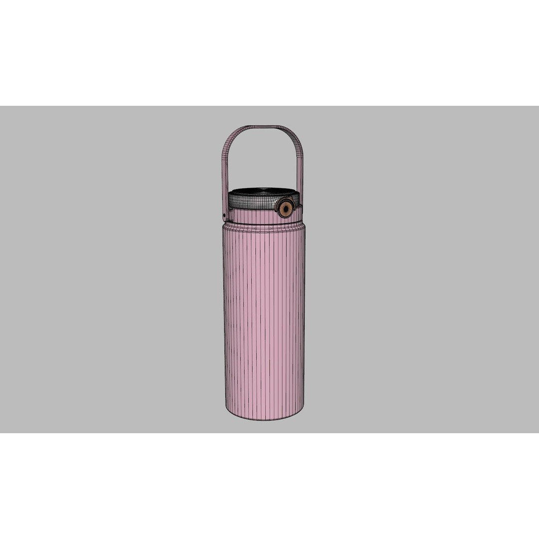 Stainless Steel Sport Bottle 3D Model – Insulated Metal Container, FBX - View 10