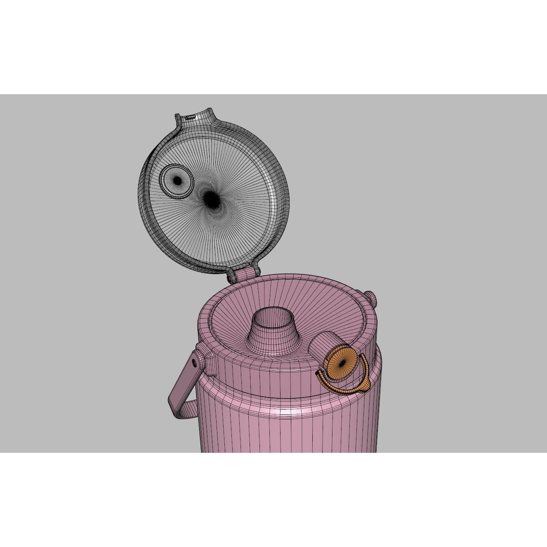 Stainless Steel Sport Bottle 3D Model – Insulated Metal Container, FBX - View 12