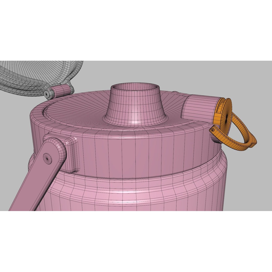 Stainless Steel Sport Bottle 3D Model – Insulated Metal Container, FBX - View 13