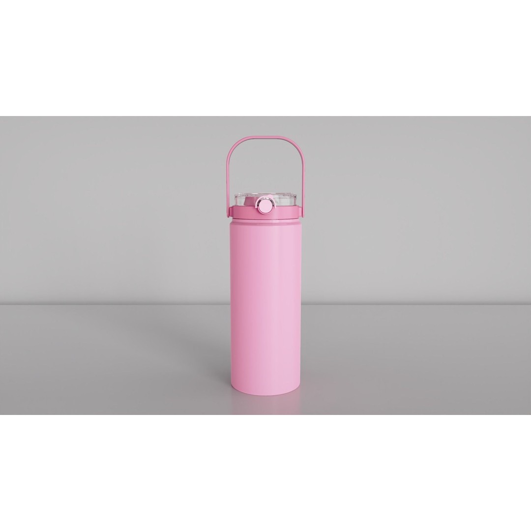 Stainless Steel Sport Bottle 3D Model – Insulated Metal Container, FBX - View 3