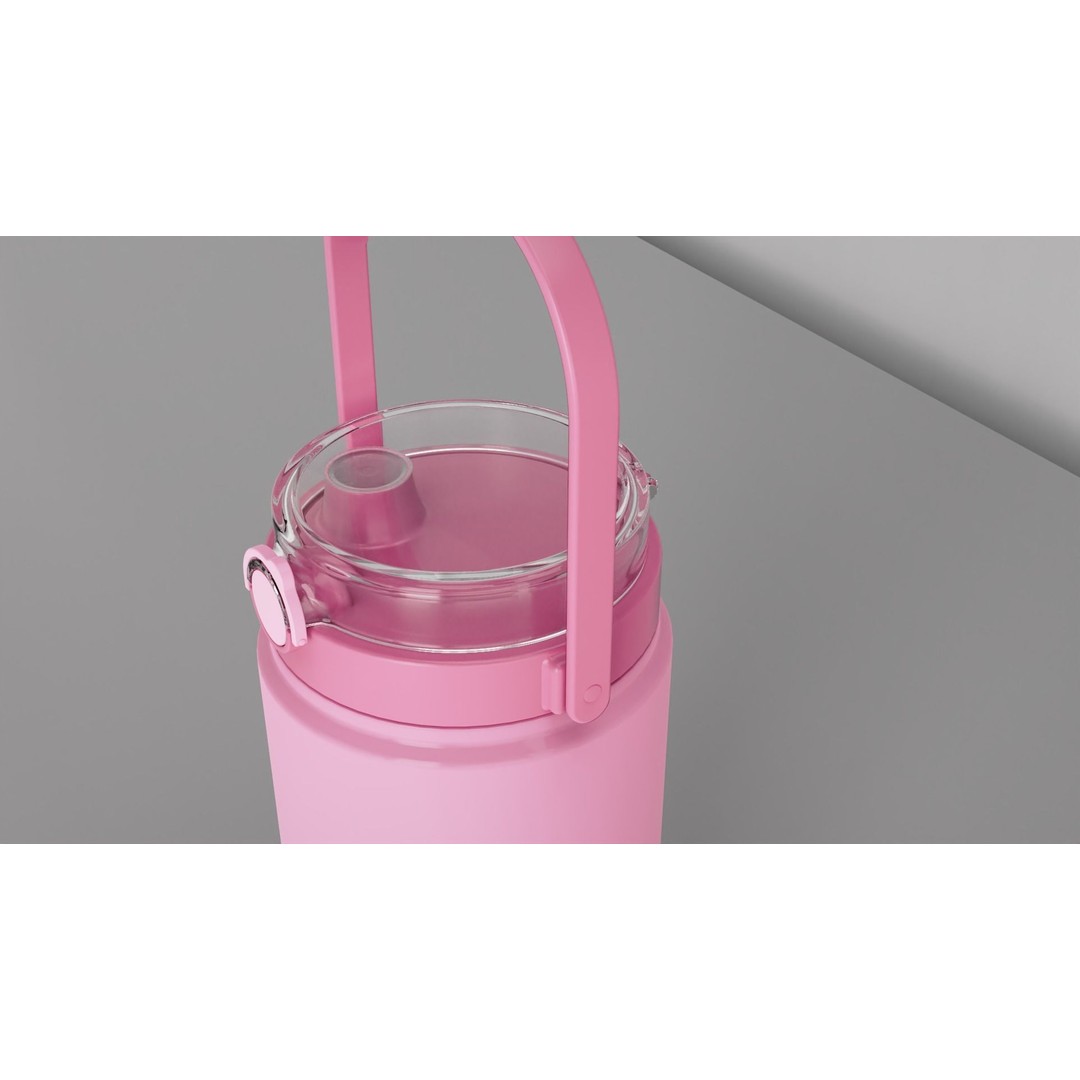 Stainless Steel Sport Bottle 3D Model – Insulated Metal Container, FBX - View 4