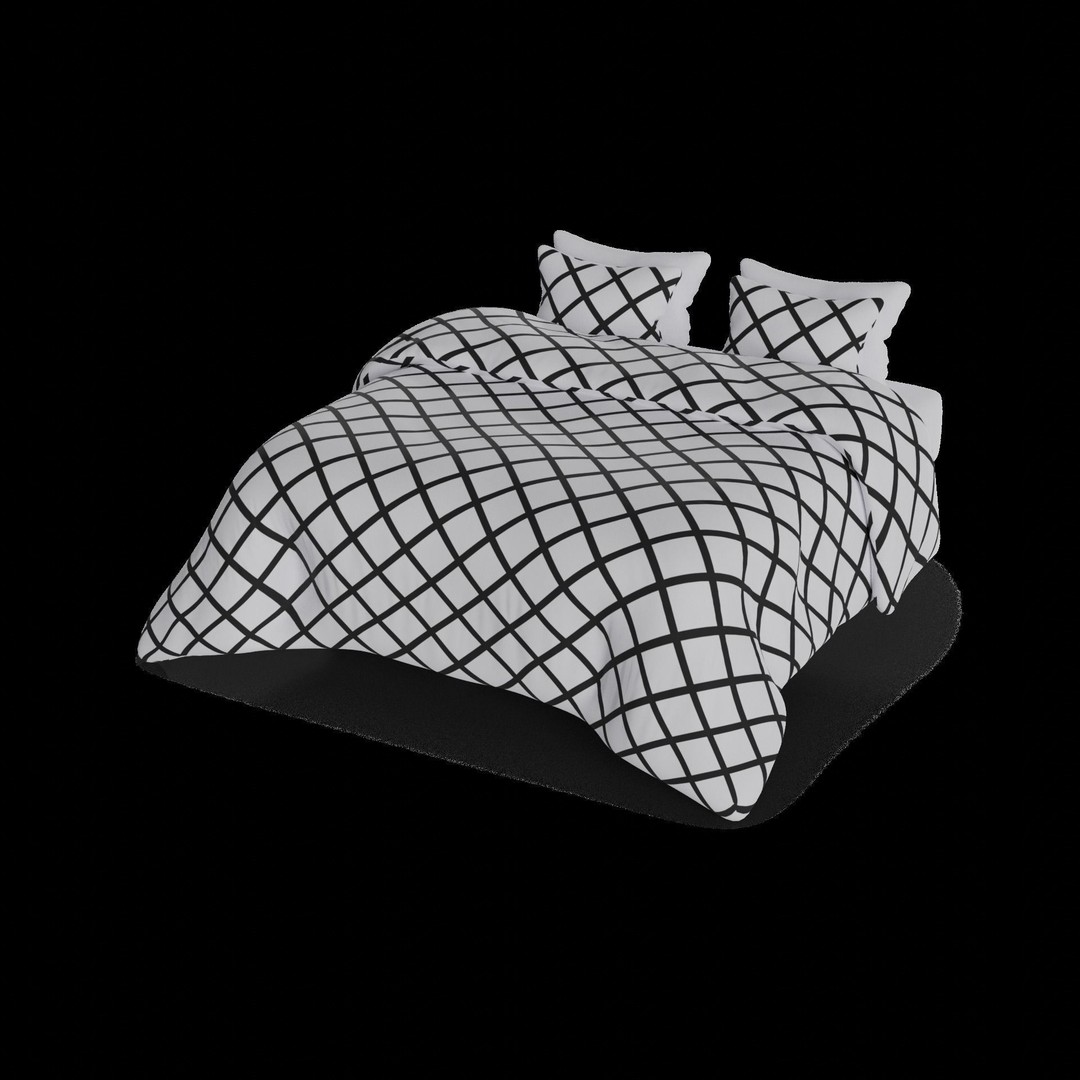 Comforter Set 3D Model – Realistic Bedding Asset with PBR Textures