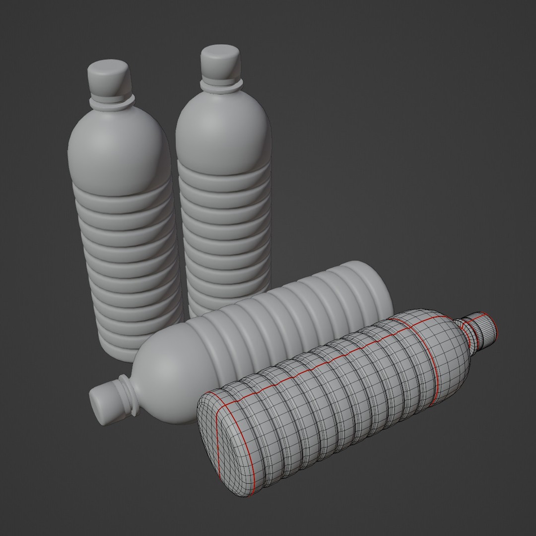 Plastic Bottle 3D Model – Low Poly PBR Asset for Games, FBX, OBJ