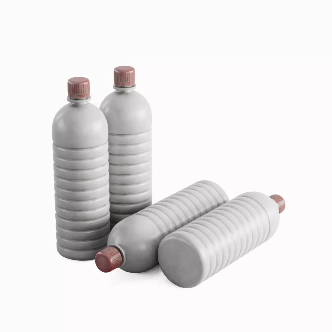 Plastic Bottle 3D Model – Low Poly PBR Asset for Games, FBX, OBJ - View 2