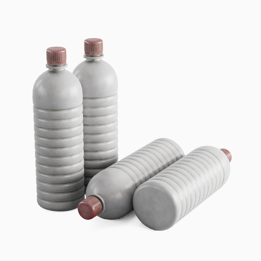 Plastic Bottle 3D Model – Low Poly PBR Asset for Games, FBX, OBJ - View 4