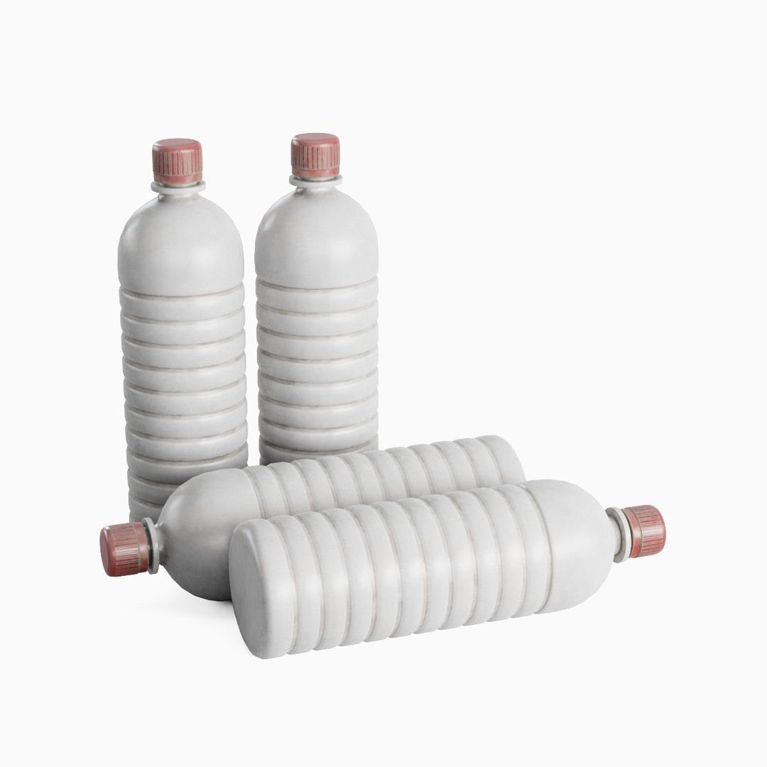 Plastic Bottle 3D Model – Low Poly PBR Asset for Games, FBX, OBJ - View 5