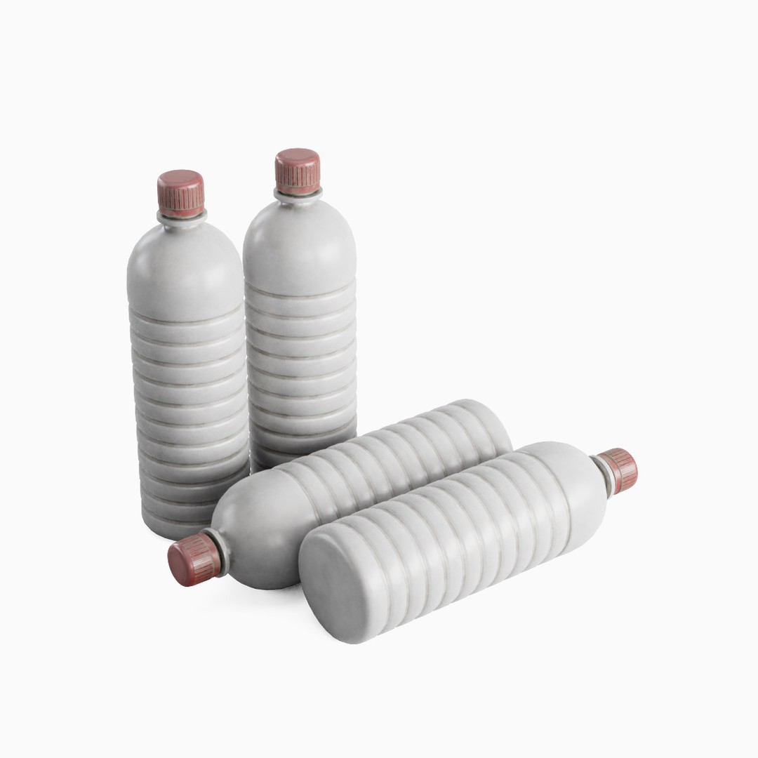 Plastic Bottle 3D Model – Low Poly PBR Asset for Games, FBX, OBJ - View 6