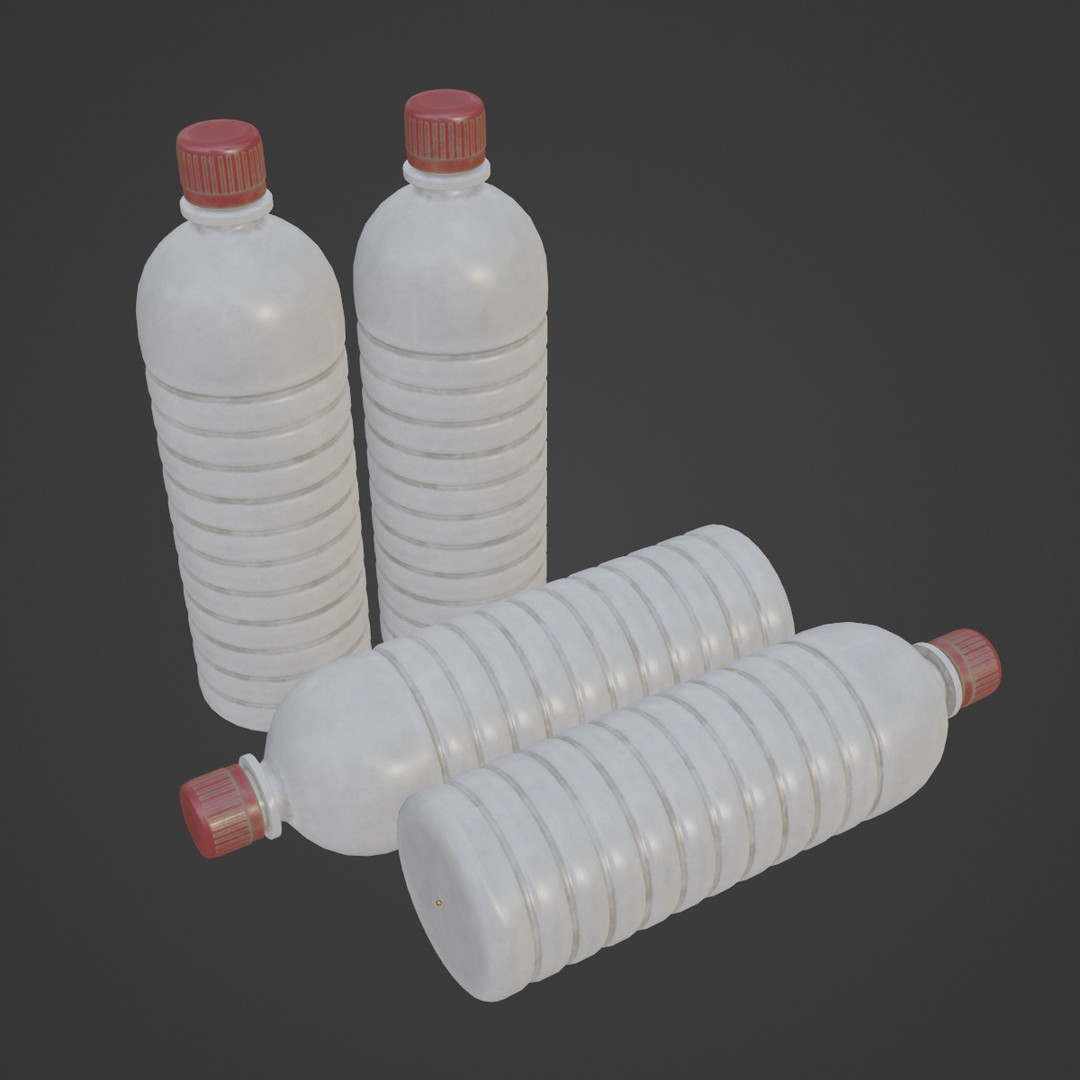 Plastic Bottle 3D Model – Low Poly PBR Asset for Games, FBX, OBJ - View 8