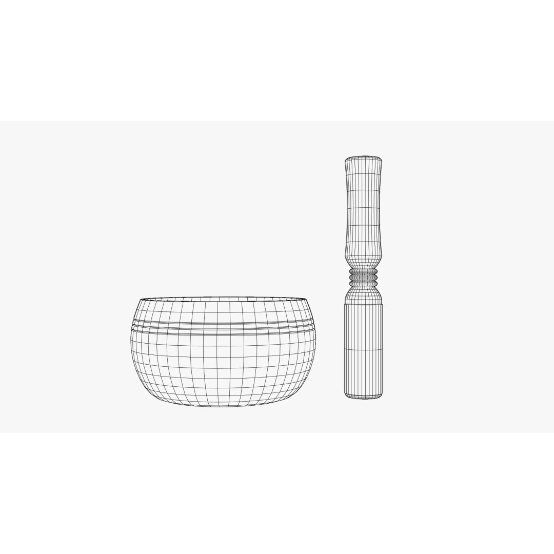 Tibetan Singing Bowl 3D Model – Low Poly PBR Meditation Asset, FBX & OBJ - View 10
