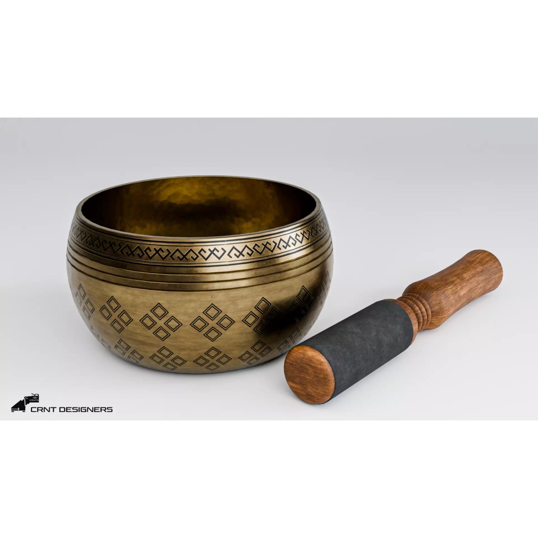 Tibetan Singing Bowl 3D Model – Low Poly PBR Meditation Asset, FBX & OBJ - View 11