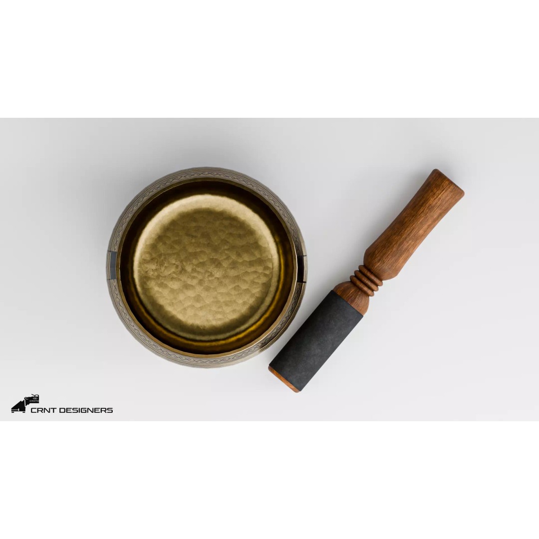 Tibetan Singing Bowl 3D Model – Low Poly PBR Meditation Asset, FBX & OBJ - View 13