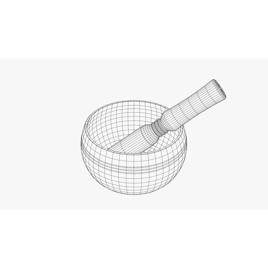 Tibetan Singing Bowl 3D Model – Low Poly PBR Meditation Asset, FBX & OBJ - View 8