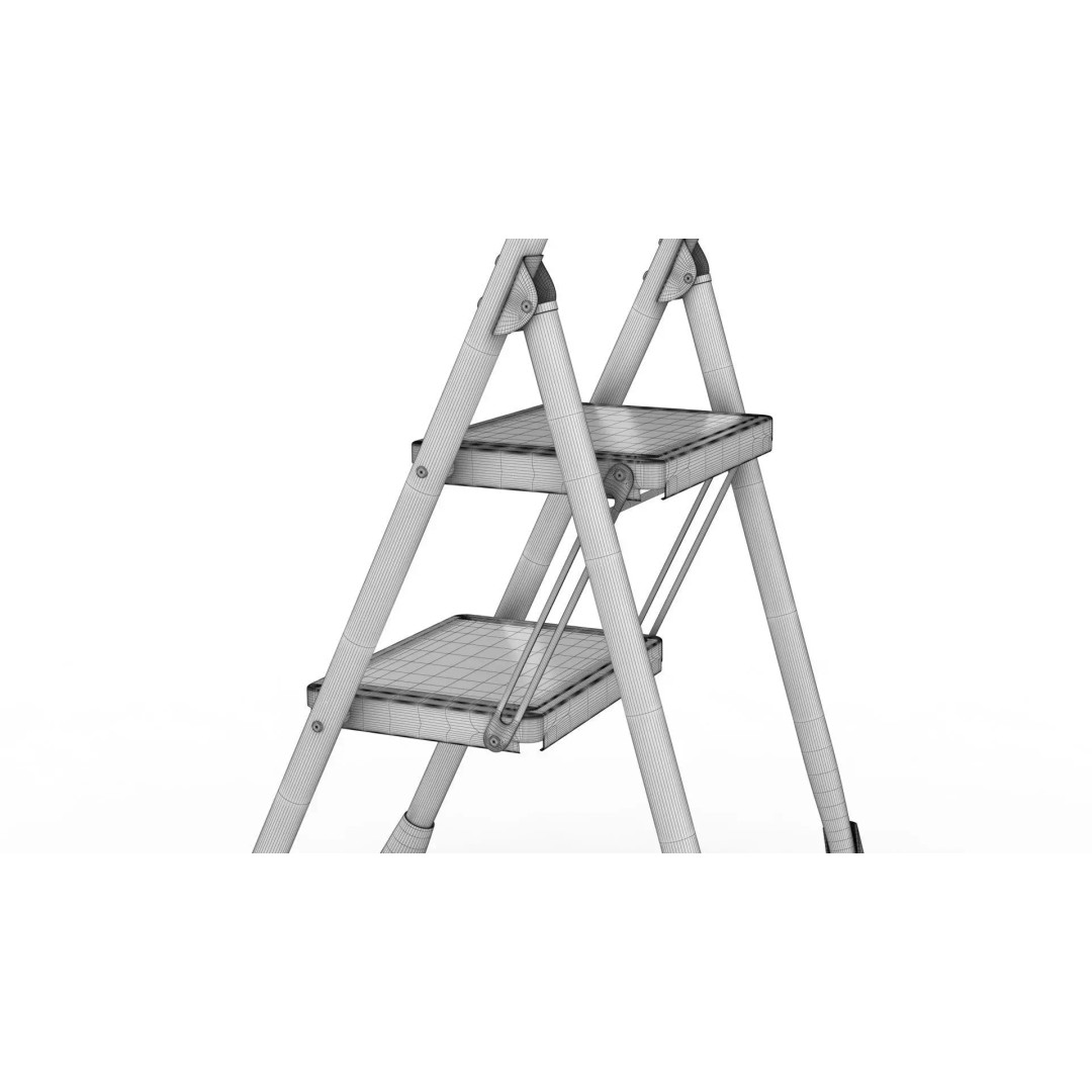Foldable Ladder 3D Model – PBR Game-Ready Asset, FBX, OBJ