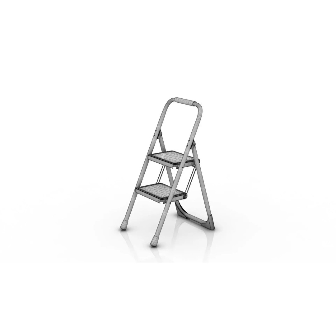 Foldable Ladder 3D Model – PBR Game-Ready Asset, FBX, OBJ - View 13