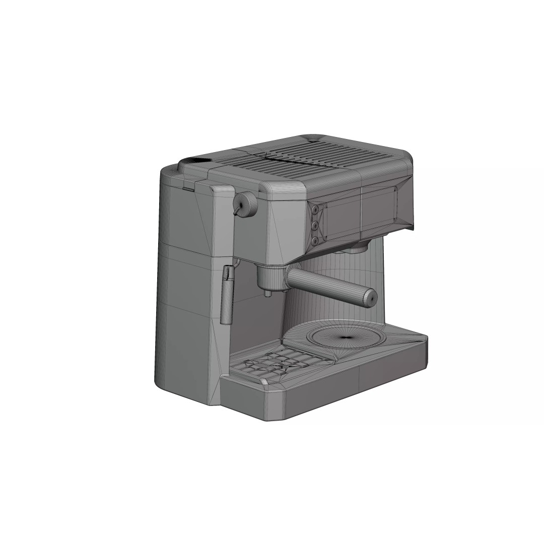 Coffee and Espresso Machine 3D Model – PBR Textured Kitchen Asset, FBX