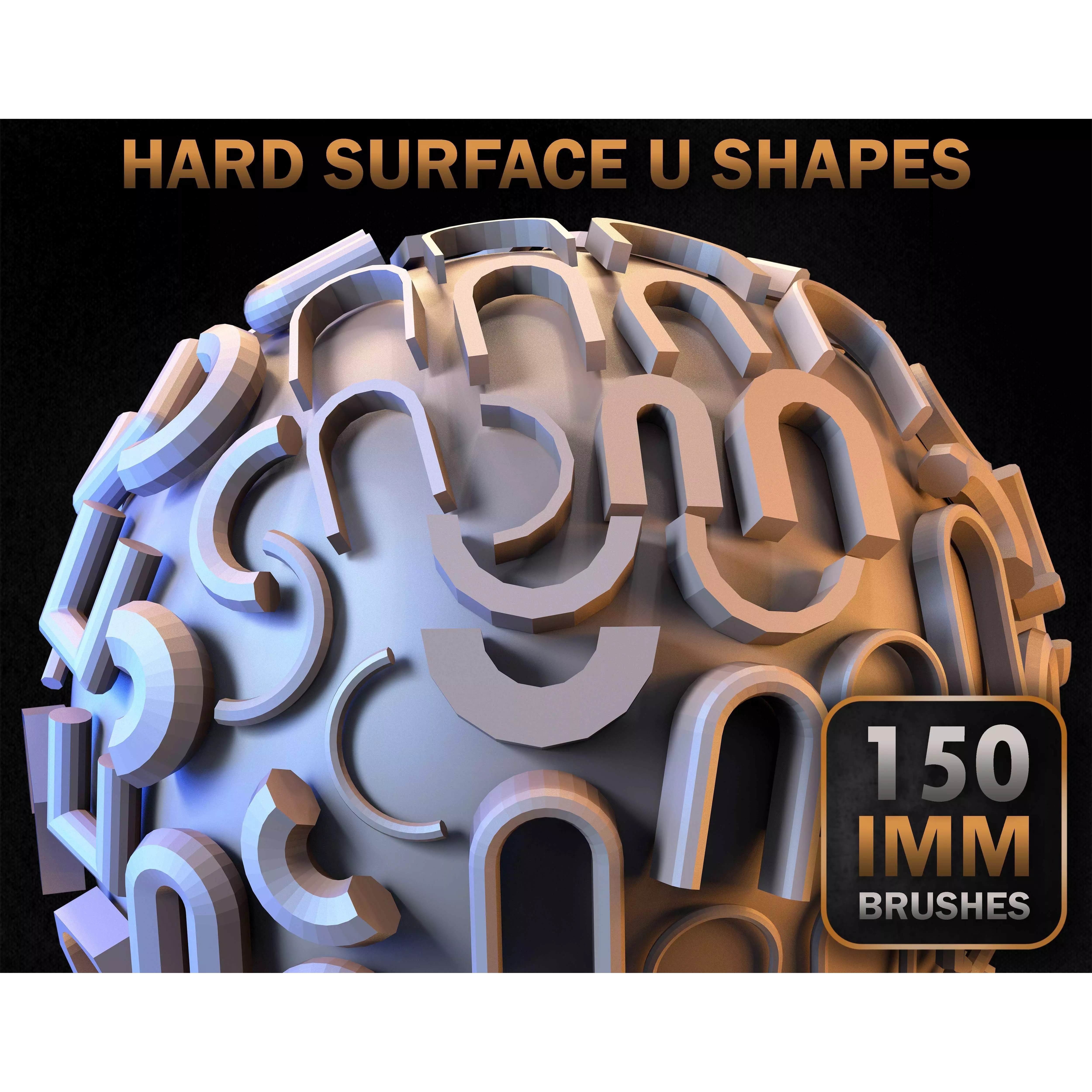 150 Hard Surface IMM U Shapes - Low-Poly 3D Model