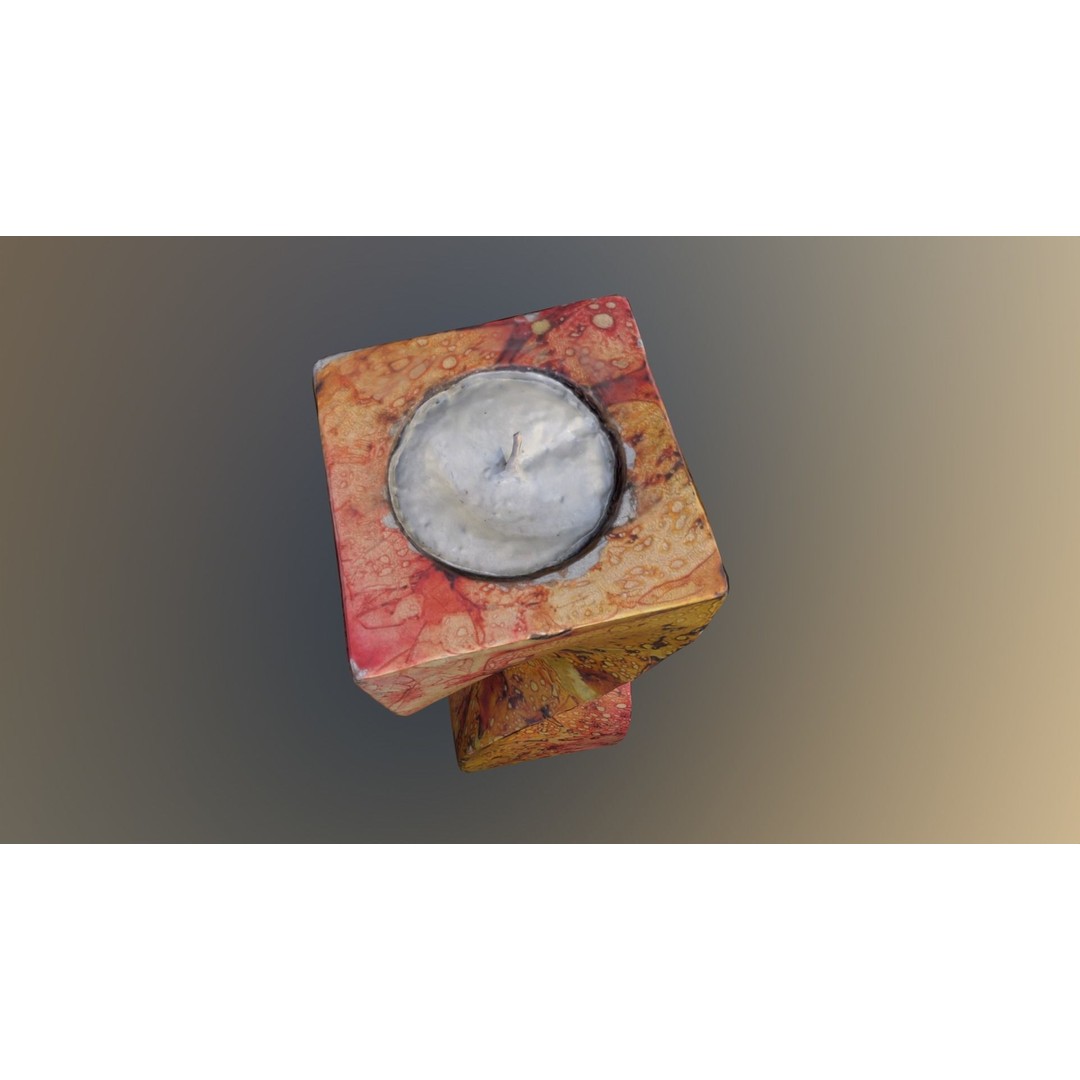 Spiral Candle 3D Model – Low Poly PBR Asset, FBX, OBJ - View 12