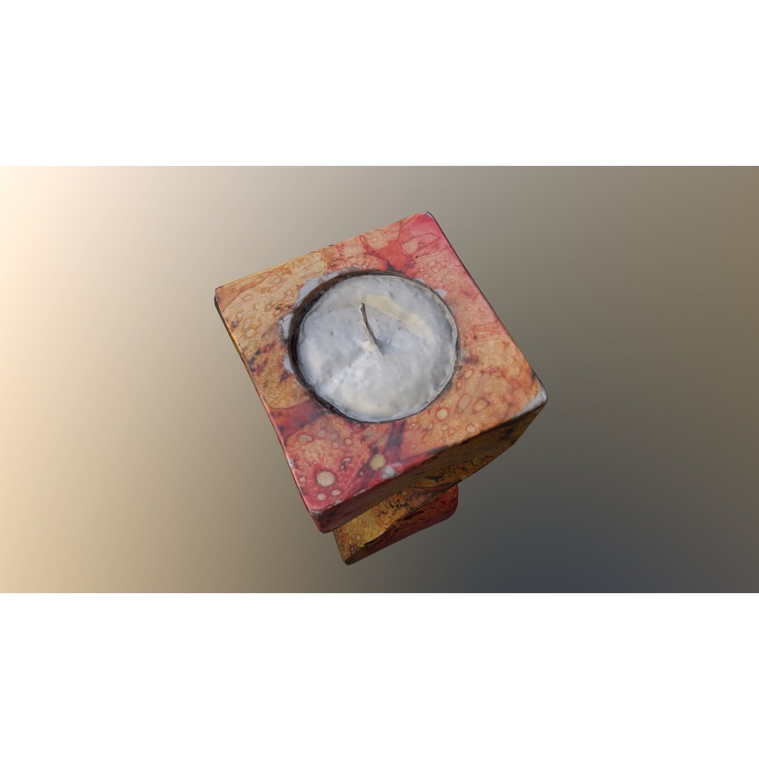 Spiral Candle 3D Model – Low Poly PBR Asset, FBX, OBJ - View 13