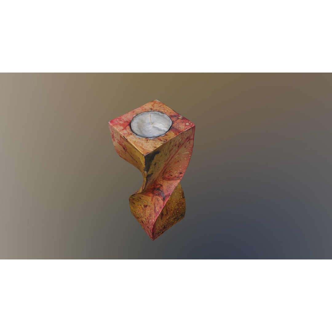 Spiral Candle 3D Model – Low Poly PBR Asset, FBX, OBJ - View 15