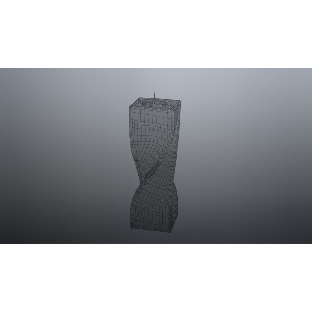 Spiral Candle 3D Model – Low Poly PBR Asset, FBX, OBJ - View 18