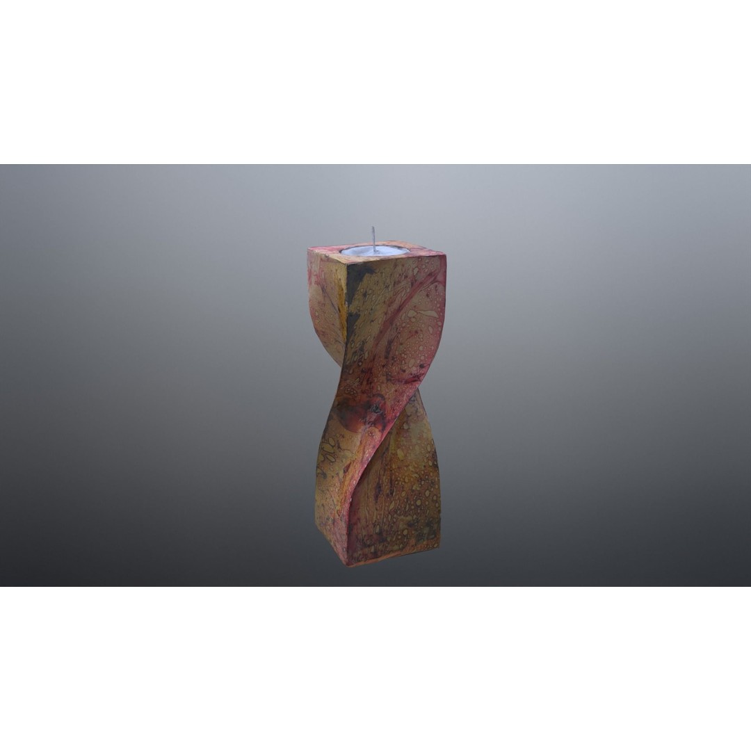 Spiral Candle 3D Model – Low Poly PBR Asset, FBX, OBJ - View 3