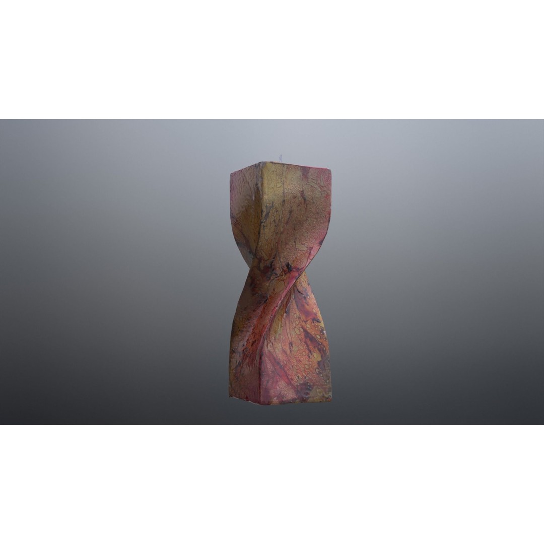 Spiral Candle 3D Model – Low Poly PBR Asset, FBX, OBJ - View 5