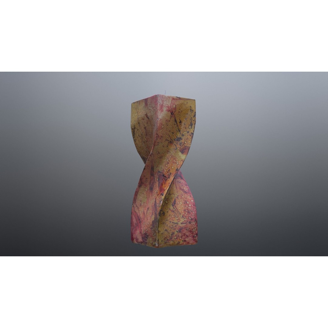 Spiral Candle 3D Model – Low Poly PBR Asset, FBX, OBJ - View 6