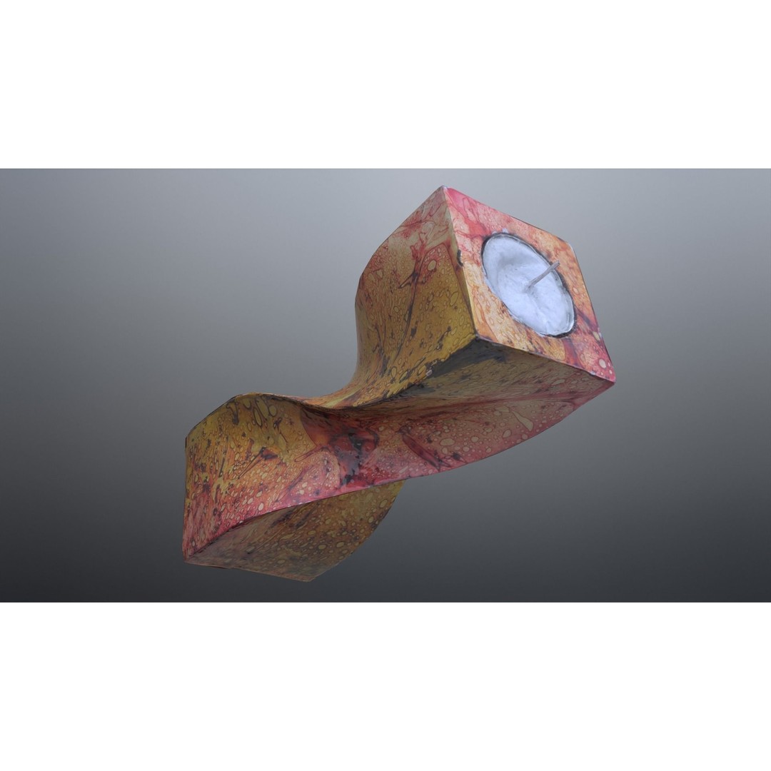 Spiral Candle 3D Model – Low Poly PBR Asset, FBX, OBJ - View 7