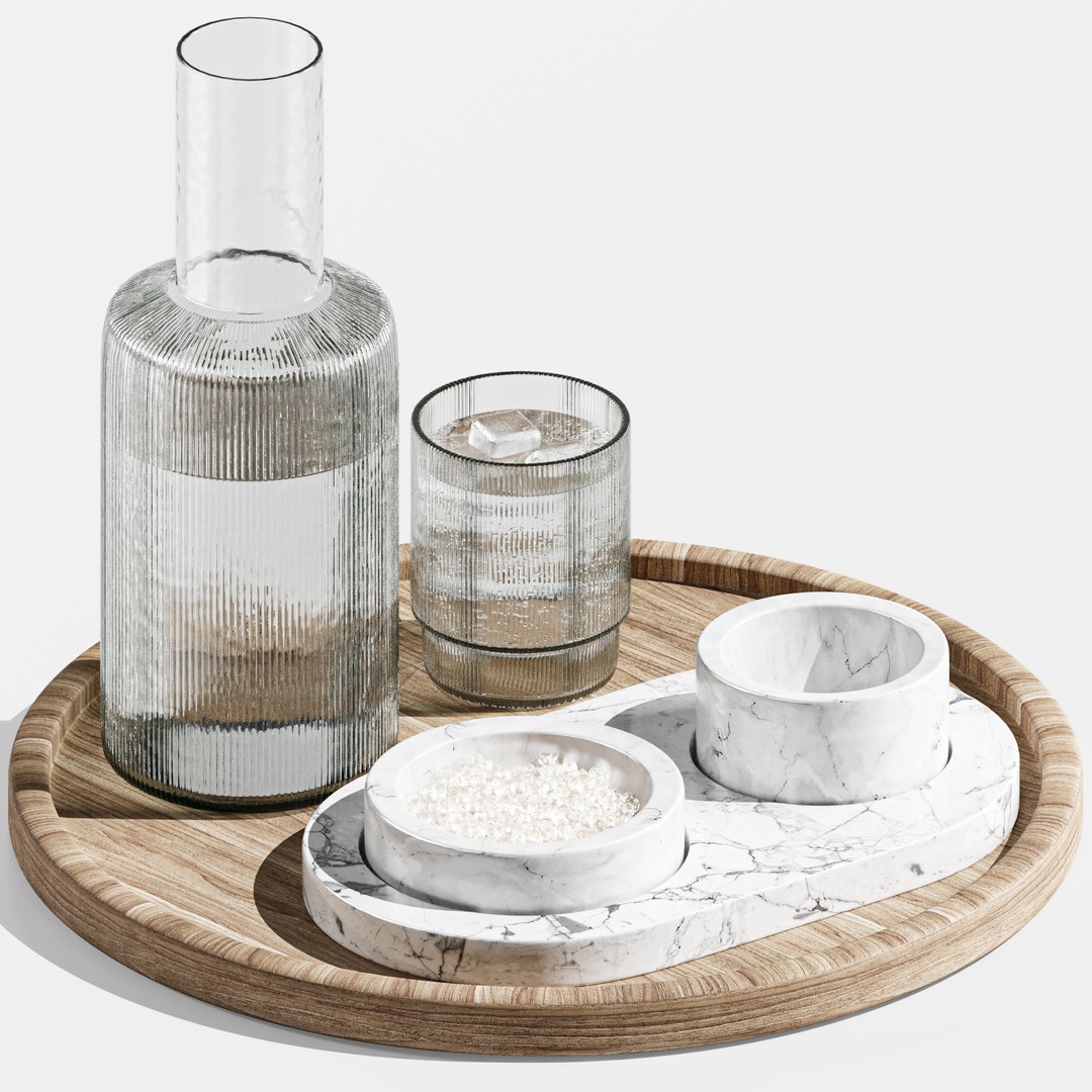 Dishes Tableware Set 3D Model – High Poly Kitchenware, FBX, OBJ - View 4