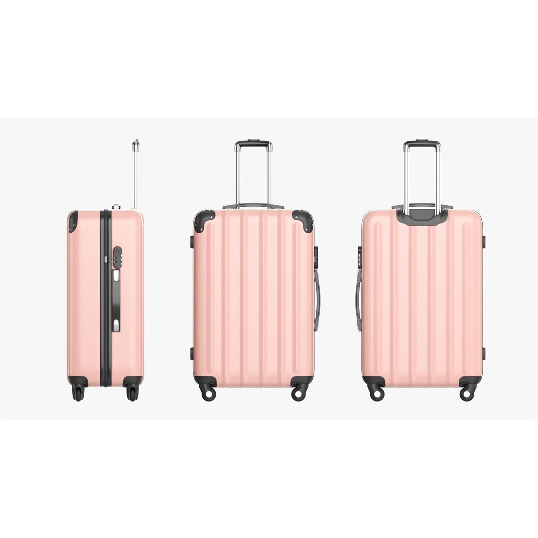 Large Hardshell Suitcase 3D Model – PBR Textures, FBX, OBJ - View 3