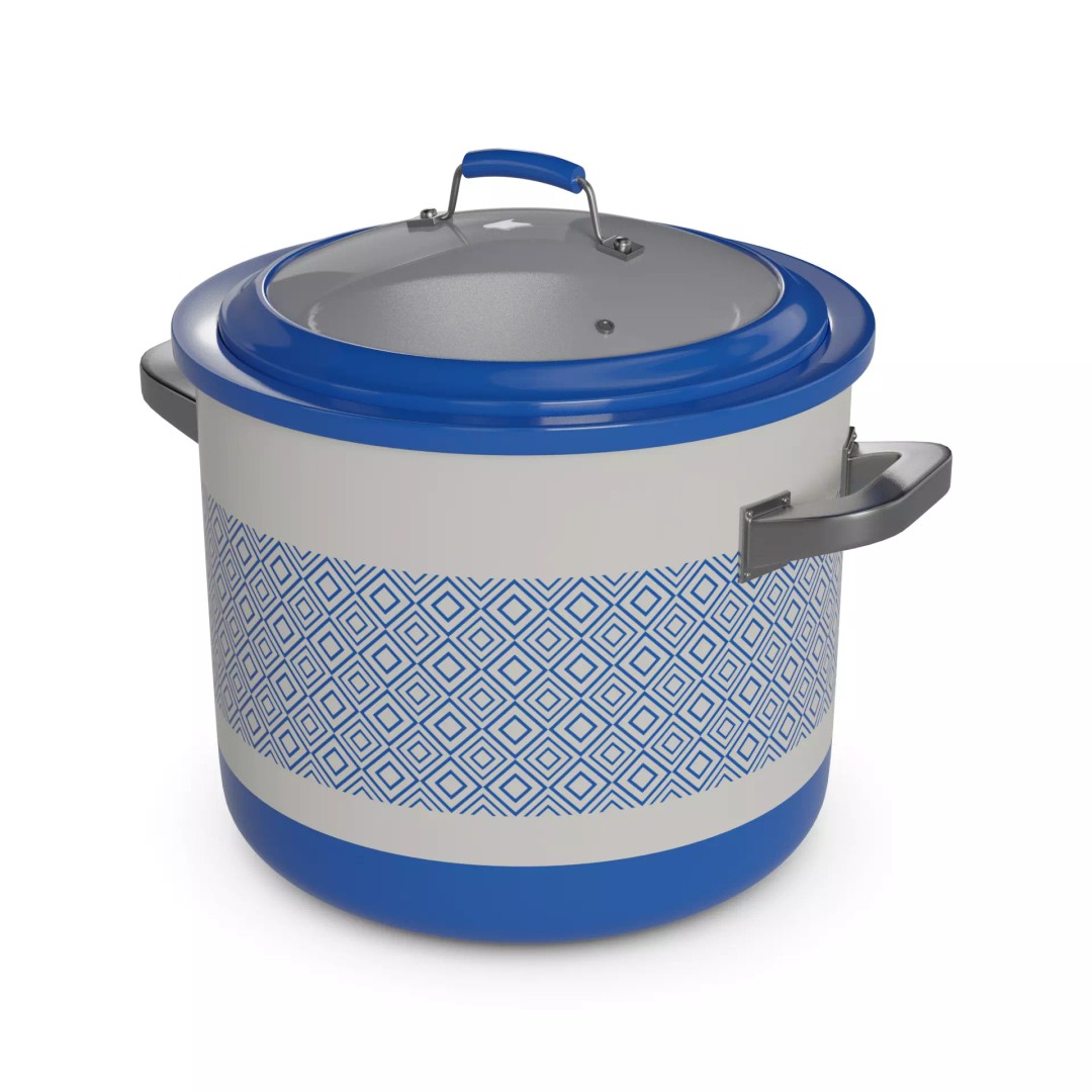 Ceramic Coated Stockpot 3D Model – Low Poly Kitchenware, FBX - View 2