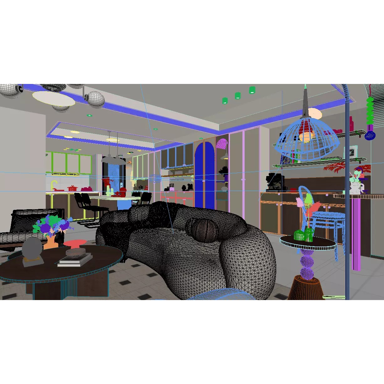 Contemporary Living Room - Game-Ready 3D Model