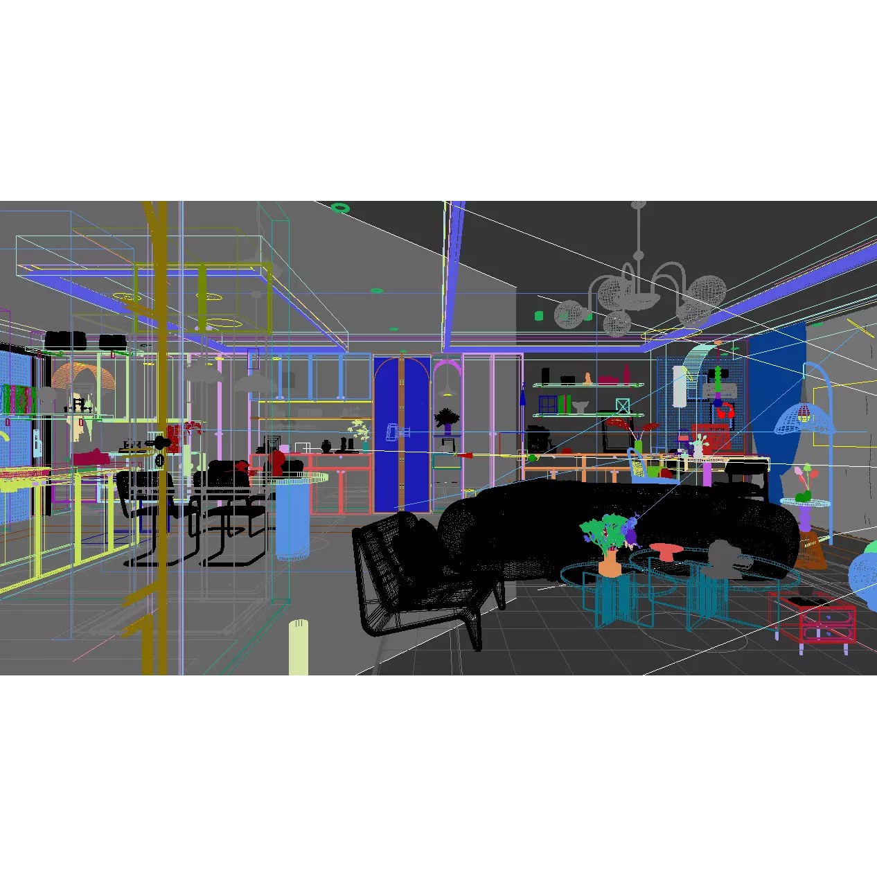 Contemporary Living Room - Game-Ready 3D Model - View 12