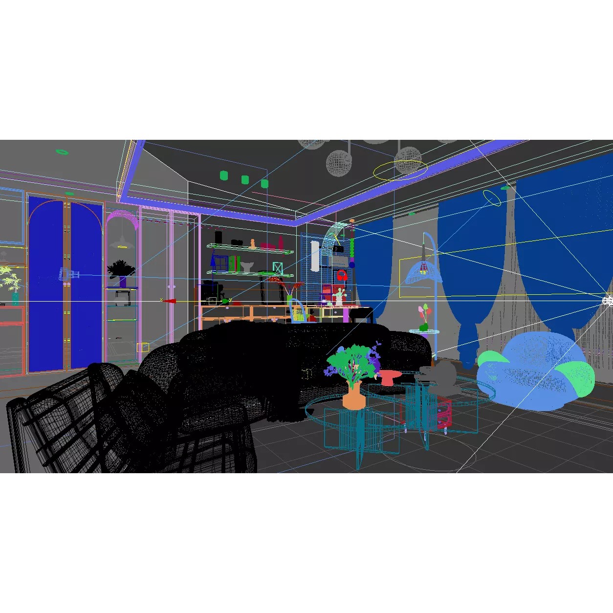 Contemporary Living Room - Game-Ready 3D Model - View 16